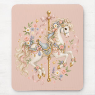 Elegant Carousel Horse French Fairytale Mouse Pad