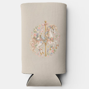 Elegant Carousel Horse French Fairytale Seltzer Can Cooler