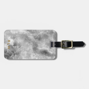 Elegant Carrera White Black Marble Pattern Luggage Tag