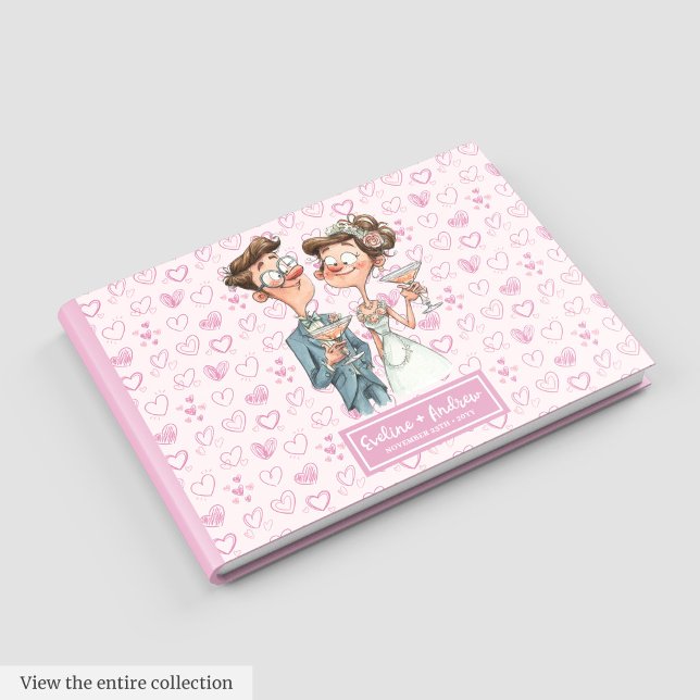 Elegant Cartoon Couple Wedding Guest book (Elegant Cartoon Couple Wedding Guest book)