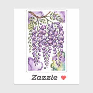 Elegant Cascading Purple Wisteria Botanical Floral