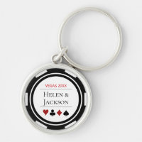 Elegant Casino Poker Chip Black White Wedding