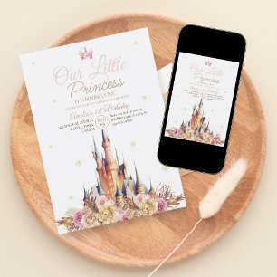 Elegant  Castle Little Princess Birthday  Invitation