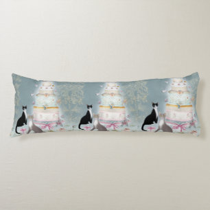 Elegant Cat Celebration Cake Body Cushion