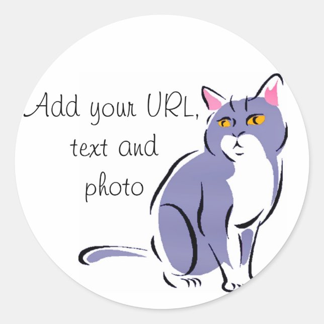 Elegant Cat Classic Round Sticker (Front)