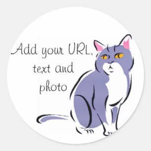 Elegant Cat Classic Round Sticker