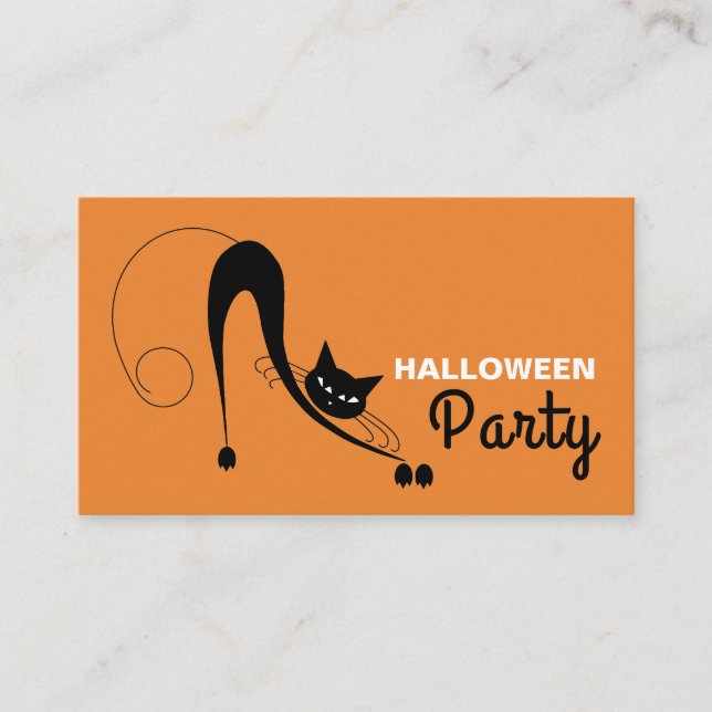Elegant Cat, Halloween Party Ticket Invitation (Front)