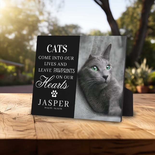 Elegant Cat Memorial Photo & Quote Plaque (Creator Uploaded)