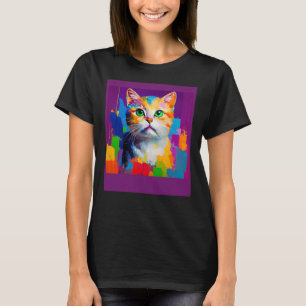 Elegant Cat Oil Painting T-Shirt