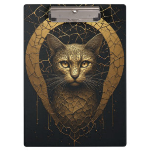 Elegant Cat Portrait With Golden Repair Lines ⭐ Clipboard