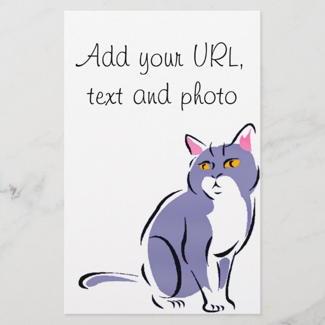 Elegant Cat Stationery (Front)