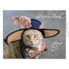 ELEGANT CAT WITH BIG DIVA HAT,PINK ROSES Valentine