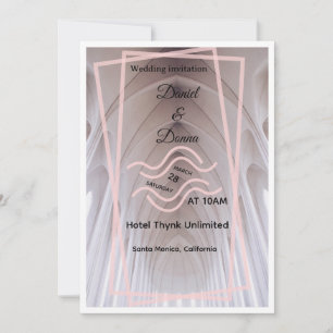 Elegant Cathedral Wedding Invitation Blush Minim