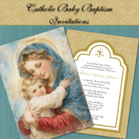 Elegant Catholic Baptism Mary and Jesus