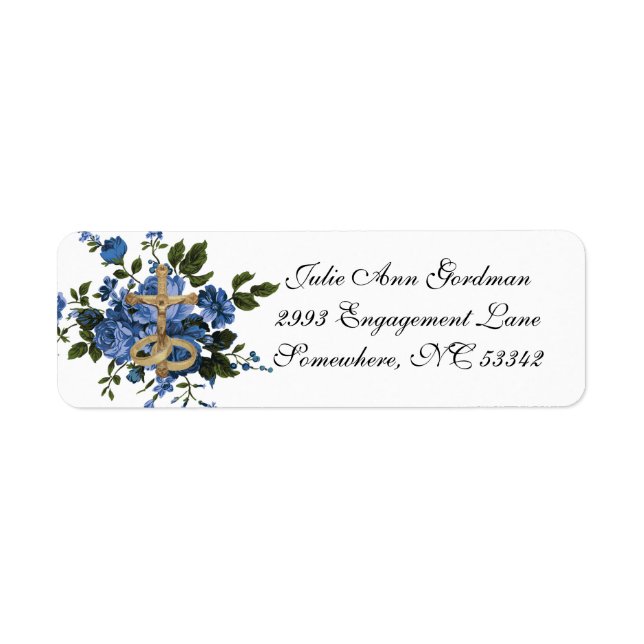 Elegant Catholic Blue Roses Wedding (Front)