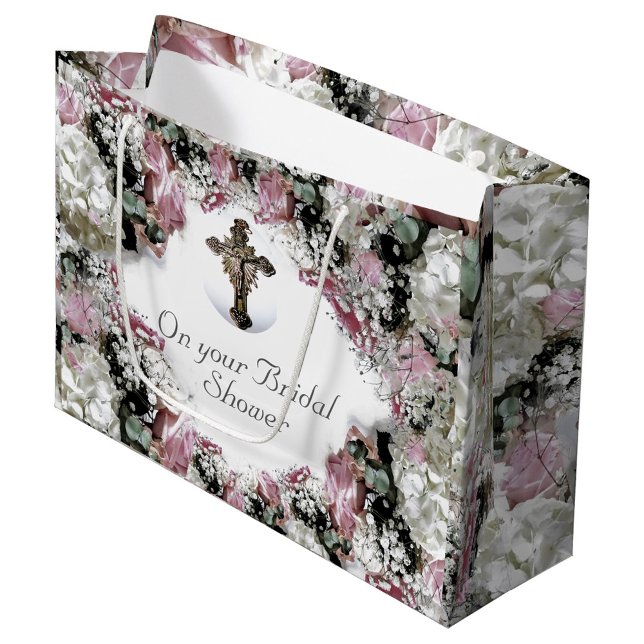 Elegant Catholic Bridal Shower Large Gift Bag (Creator Uploaded)