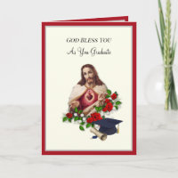 Elegant Catholic Graduation Sacred Heart Roses