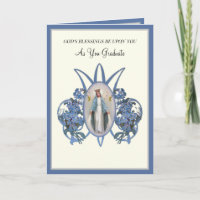 Elegant Catholic Graduation Virgin Mary Flowers
