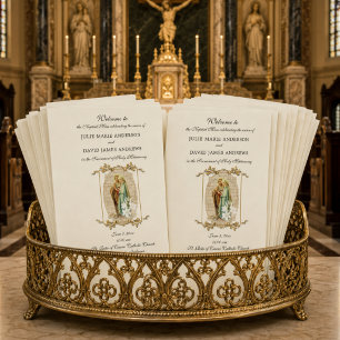 Elegant Catholic Latin Mass Wedding Program