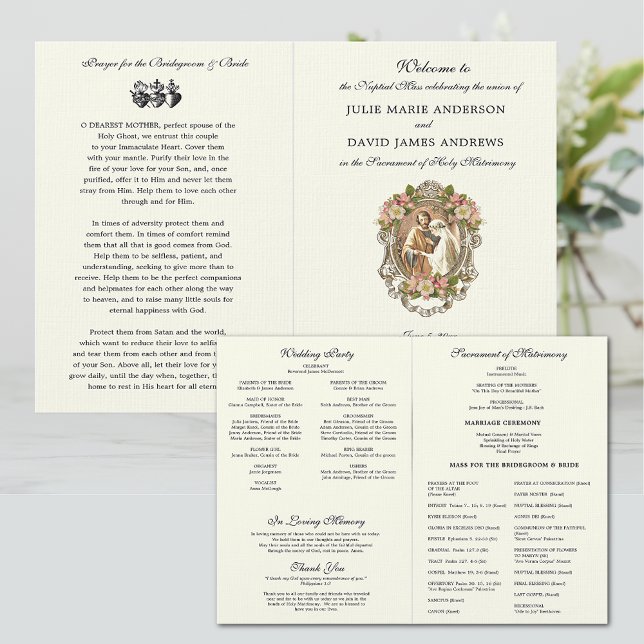 Elegant Catholic Latin Mass Wedding Program (Our wedding programs are a wonderful addition to your wedding ceremony. )