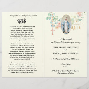 Elegant Catholic Latin Mass Wedding Program