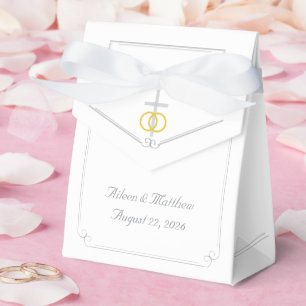 Elegant Catholic Monogrammed Wedding Favour Box