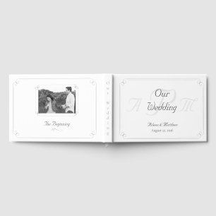 Elegant Catholic Monogrammed Wedding Guest Book