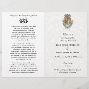 Elegant Catholic Traditional Mass Wedding Program