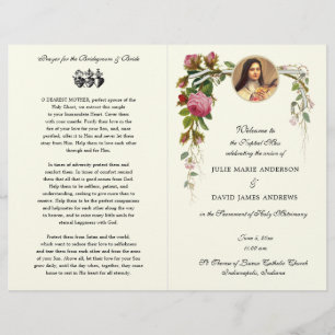Elegant Catholic Traditional Mass Wedding Program