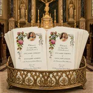 Elegant Catholic Traditional Mass Wedding Program