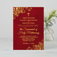 Elegant Catholic Wedding Crimson Red & Gold