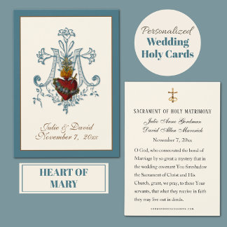 Elegant Catholic Wedding Favour Card