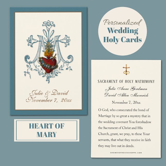 Elegant Catholic  Wedding Favour Card  (Creator Uploaded)