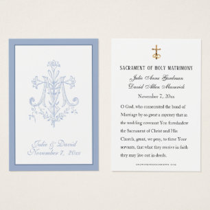 Elegant Catholic Wedding Favour Card