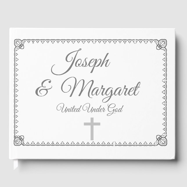 Elegant Catholic Wedding Guest Book (Front)