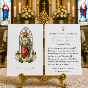 Elegant Catholic Wedding Jesus Prayer Card