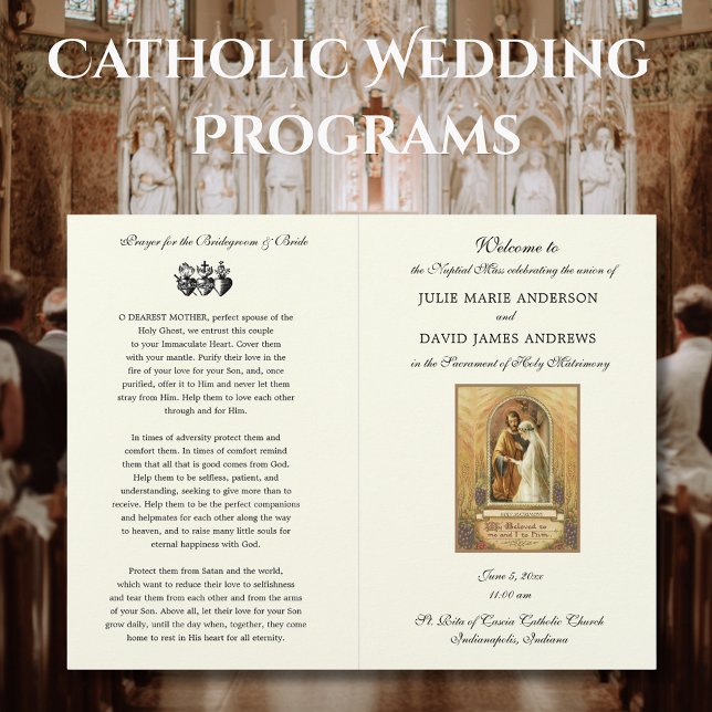 Elegant Catholic Wedding Mass Program (Creator Uploaded)