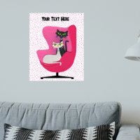 Elegant Cats Diamond Collars in Pink chair Dots