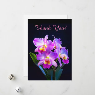 Elegant Cattleya Orchids Flowers Floral Design Holiday Card
