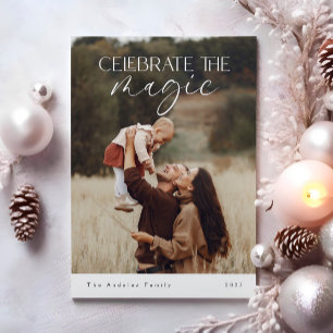 Elegant Celebrate the Magic Photo Christmas Card