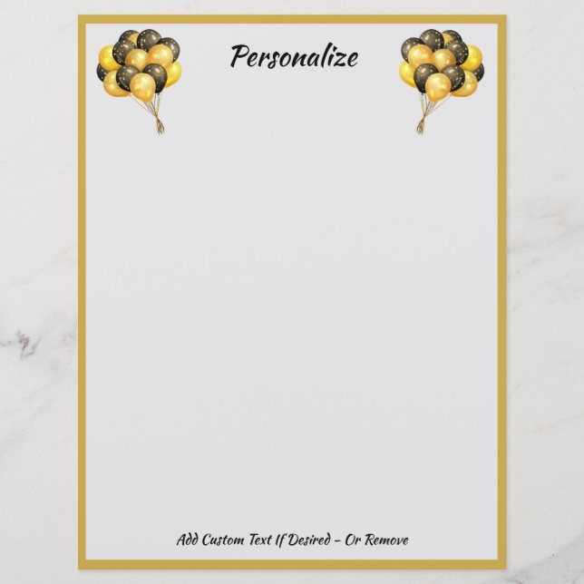 Elegant Celebration Balloons Black & Gold (Front)