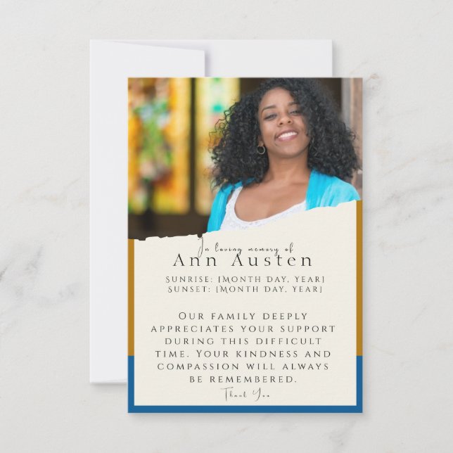 Elegant Celebration of Life Card (Front)