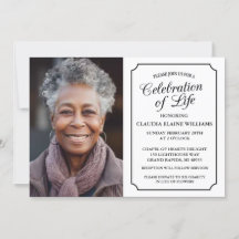 ELEGANT CELEBRATION OF LIFE FUNERAL INVITATION