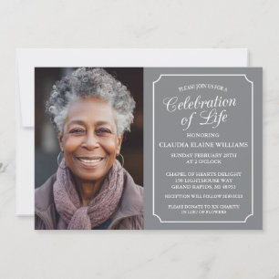 ELEGANT CELEBRATION OF LIFE FUNERAL INVITATION