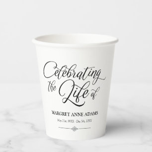 Elegant Celebration of Life Funeral Paper Cups