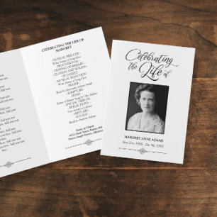 Elegant Celebration of Life Funeral Program Programme