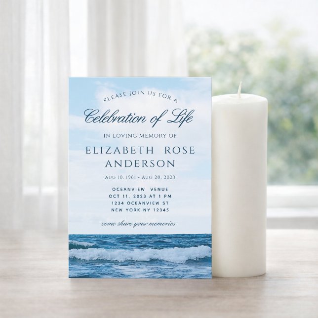 Elegant Celebration of Life Memorial Invitation (Creator Uploaded)