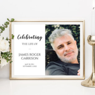 Elegant Celebration of Life Photo Celebrating Sign
