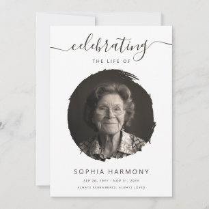 Elegant Celebration of Life Photo Funeral Program Card