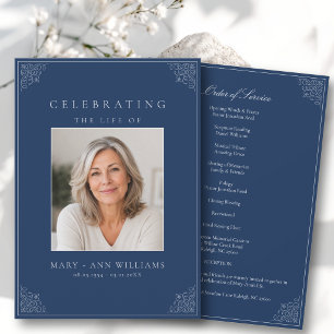 Elegant Celebration of Life Photo Funeral Program Invitation